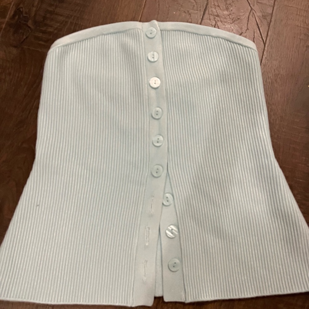 Abercrombie & Fitch White Ribbed Pencil Skirt